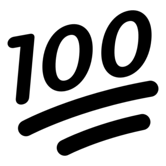 100 One-Hundred Emoji Decal (Black)